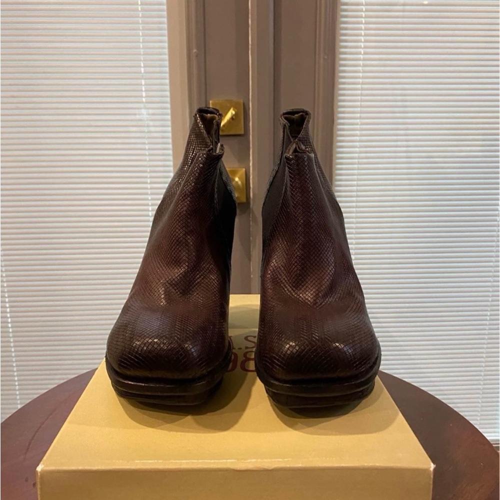 A.S.98 Italian Leather Platform Ankle Boots – Burgundy / Amarante – EU 41 - Picture 4 of 5